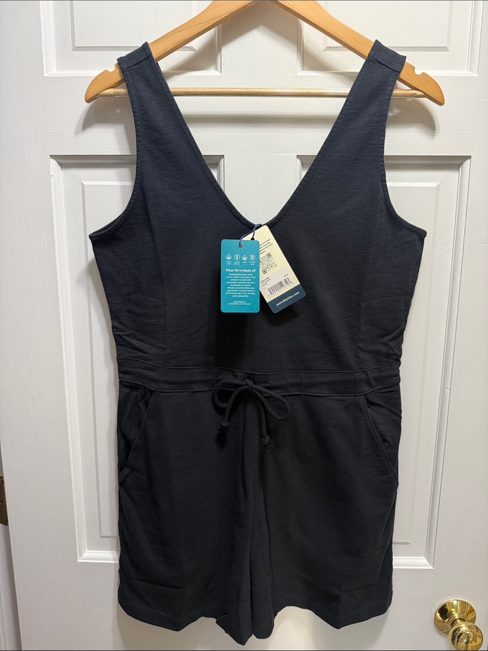 United by Blue organic cotton black romper